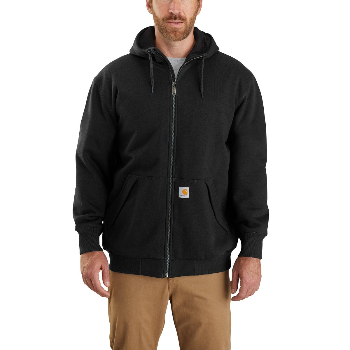 Carhartt Men's Rain Defender® Loose Fit Thermal Lined Full Zip Sweatshirt Sweatshirts & Hoodies Carhartt Black 2XL Reg