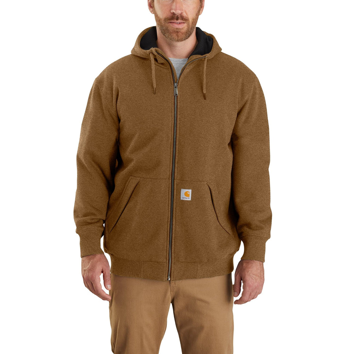 Carhartt Men's Rain Defender® Loose Fit Thermal Lined Full Zip Sweatshirt Sweatshirts & Hoodies Carhartt Walnut 2XL Reg