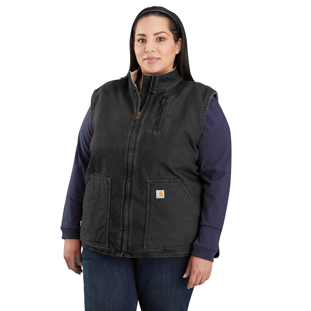 Carhartt Women&#39;s Washed Duck Mock Neck Vest - Work World - Workwear, Work Boots, Safety Gear