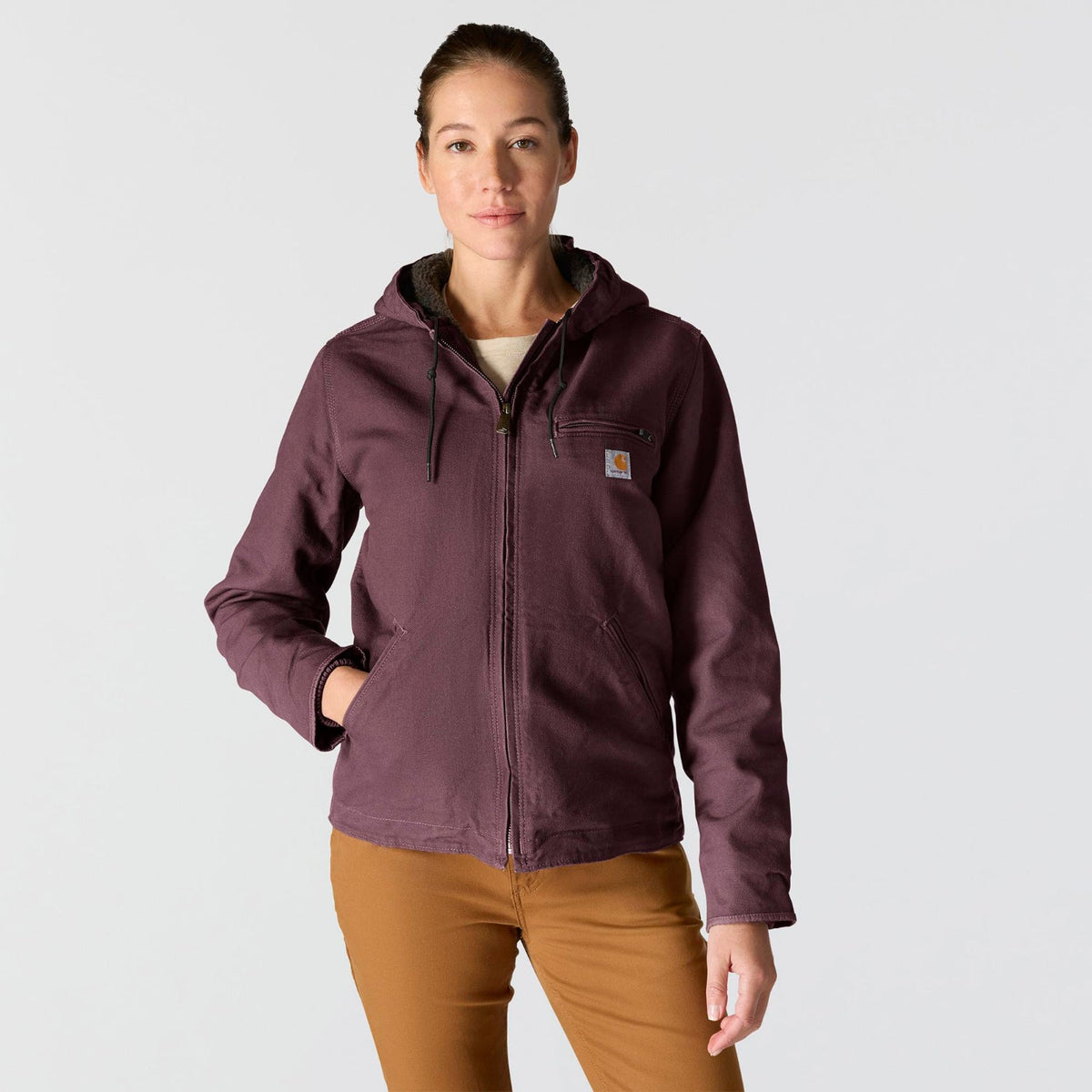 Carhartt Women's Washed Duck Sherpa Jacket Jackets & Coats Carhartt Blackberry 1XL Plus