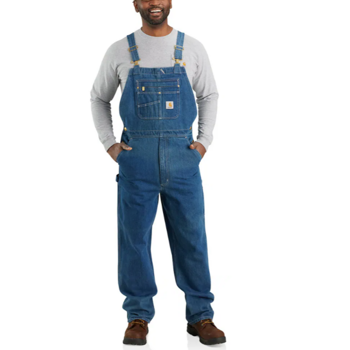 Carhartt Men's Loose Fit Denim Bib Overall Bibs & Overalls Carhartt Darkstone 28 32 Inseam