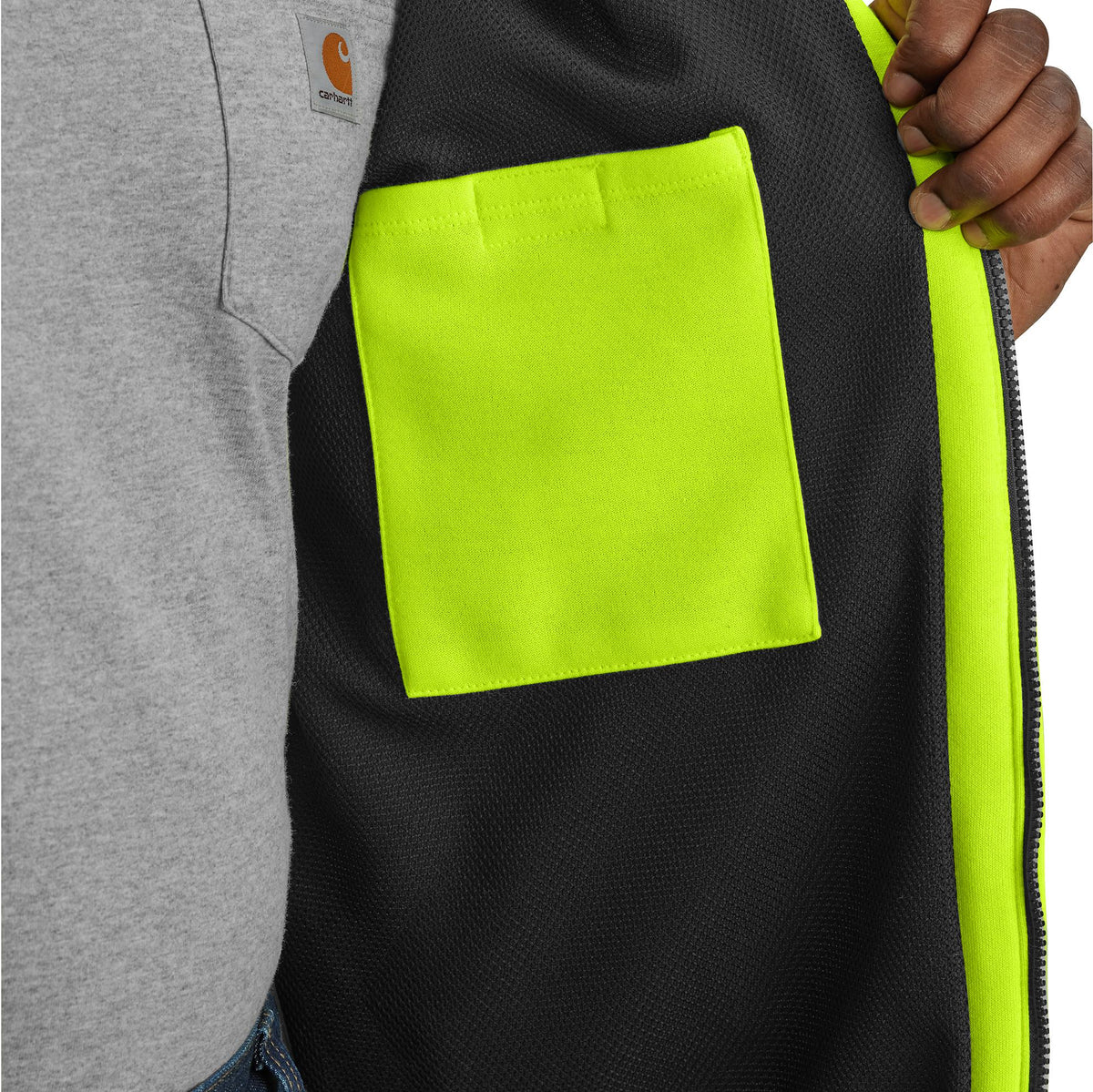 Carhartt Men's Hi-Vis Rain Defender® Thermal Lined Class 3 Sweatshirt Sweatshirts & Hoodies Carhartt