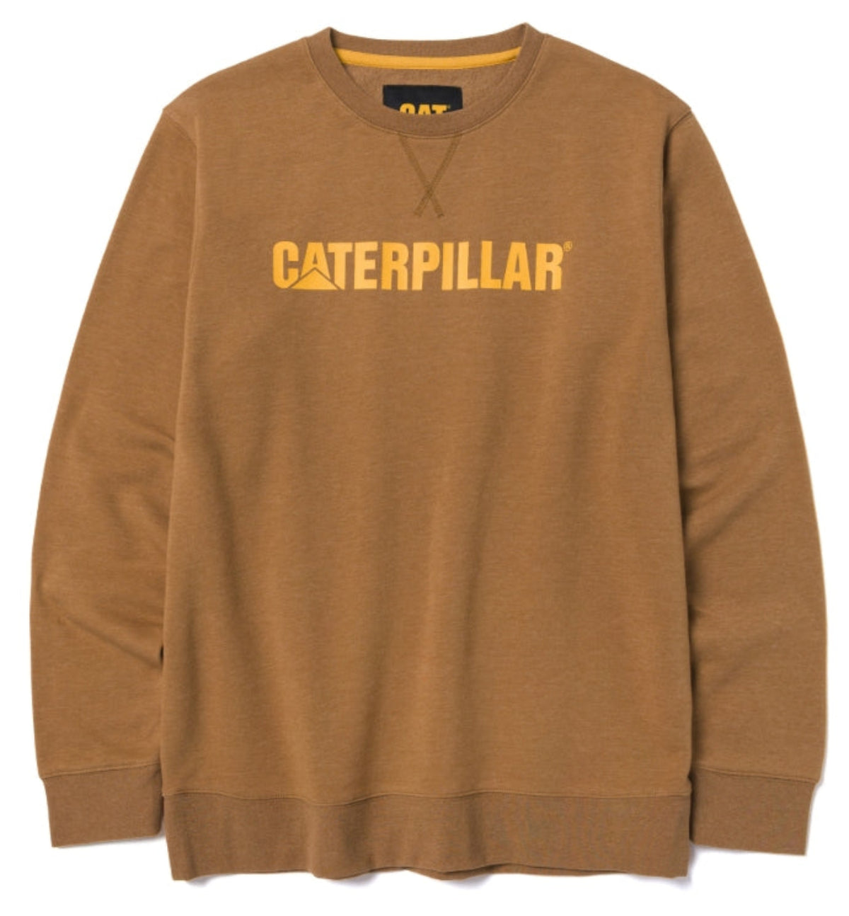 CAT Men's Midweight Logo Graphic Crewneck Sweatshirt Sweatshirts & Hoodies CAT Bronze Heather 2XL Reg