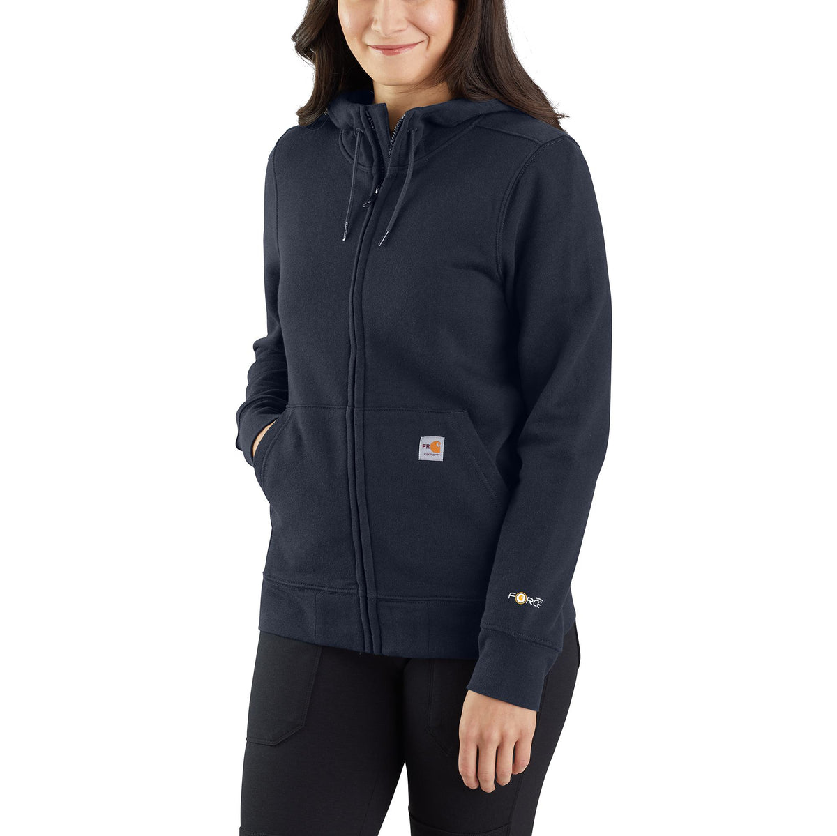 Carhartt Women's FR Force Relaxed Fit Full Zip Sweatshirt Sweatshirts & Hoodies Carhartt Navy 2XL Reg