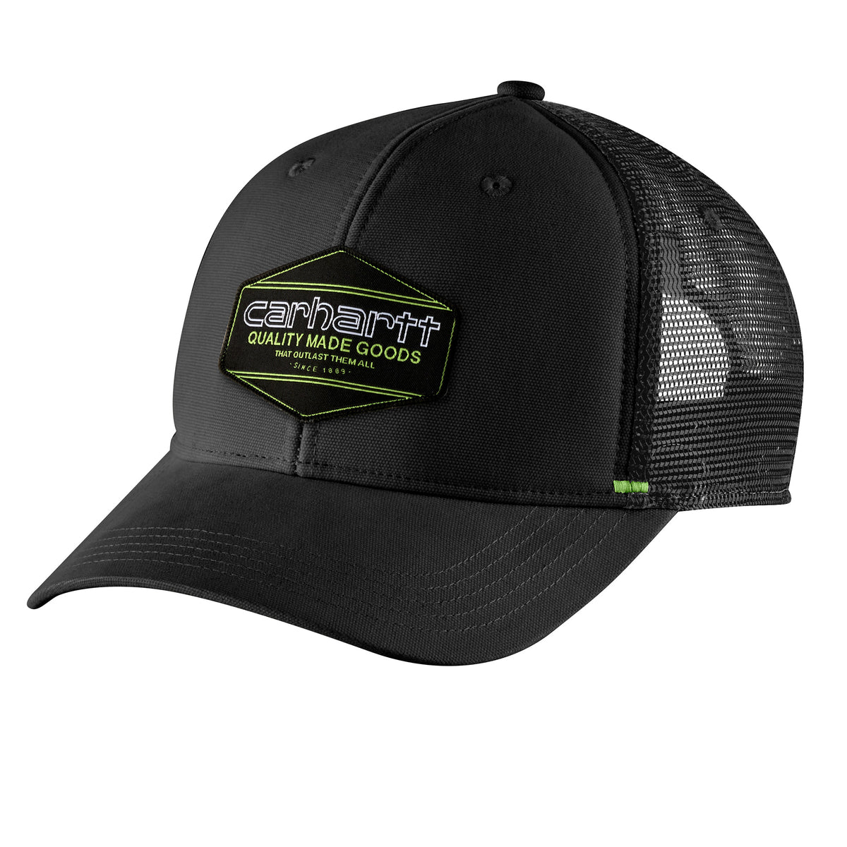 Carhartt Men's Canvas Mesh-Back "Quality Made Goods" Patch Cap Hats & Caps Carhartt Black OS