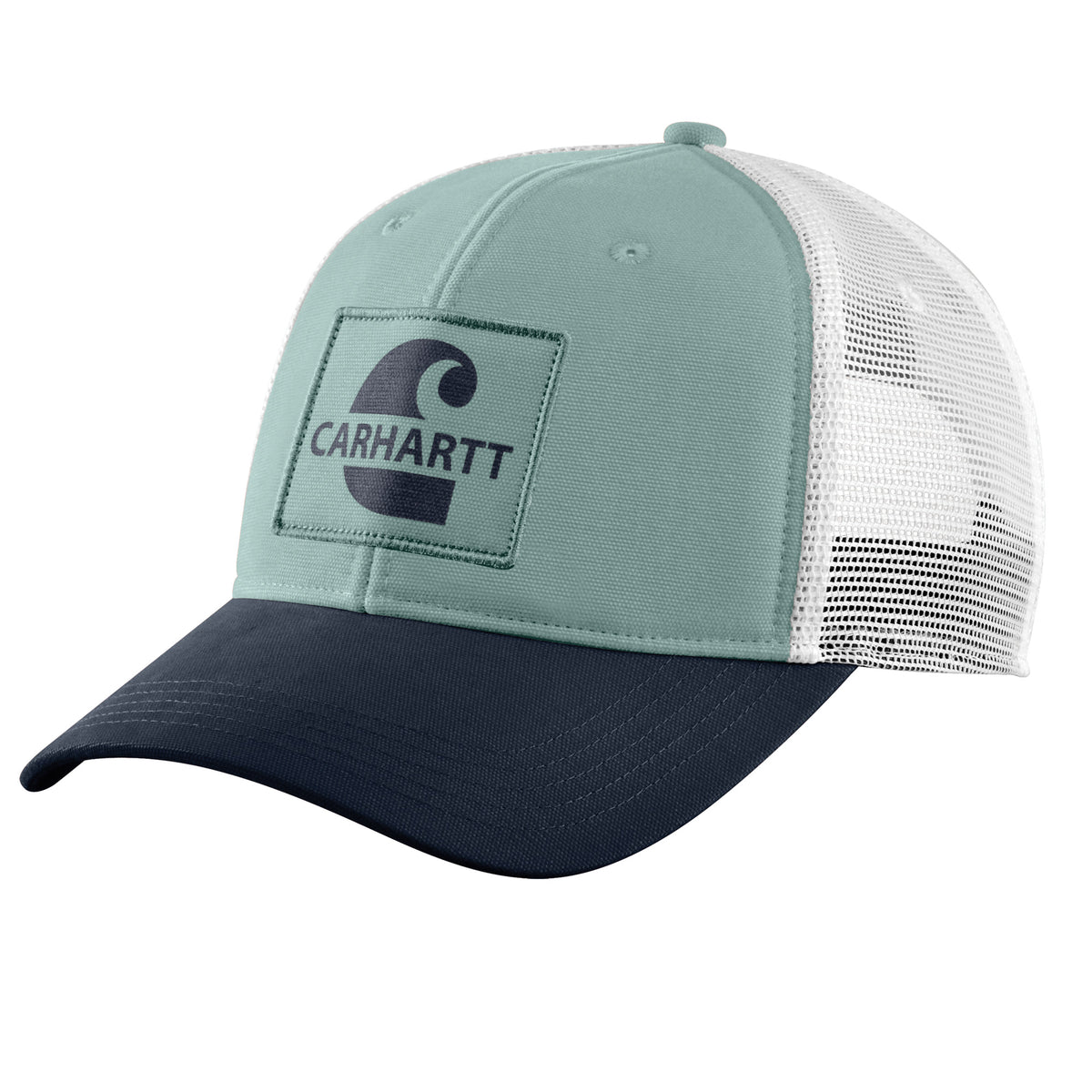 Carhartt Men's Canvas Mesh-Back Logo Graphic Cap Hats & Caps Carhartt Blue Surf OS