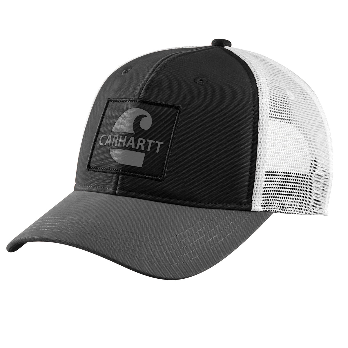 Carhartt Men's Canvas Mesh-Back Logo Graphic Cap Hats & Caps Carhartt Black OS