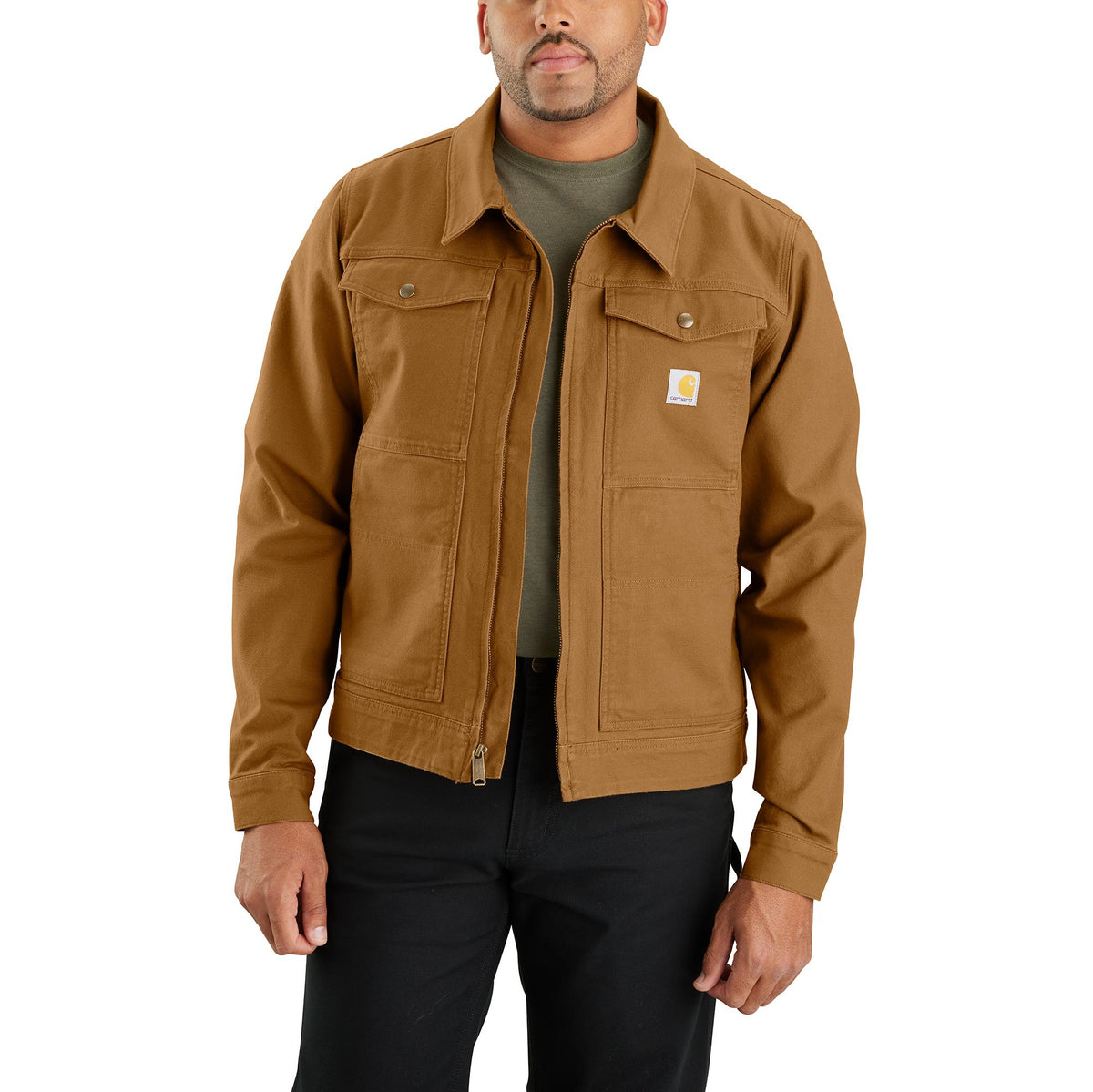Carhartt Men's Rugged Flex® Duck Berwick 6-Pocket Zip Jacket Jackets & Coats Carhartt Carhartt Brown 2XL Reg