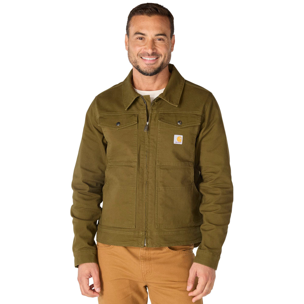 Carhartt Men's Rugged Flex® Duck Berwick 6-Pocket Zip Jacket Jackets & Coats Carhartt Burnished Logs 2XL Reg