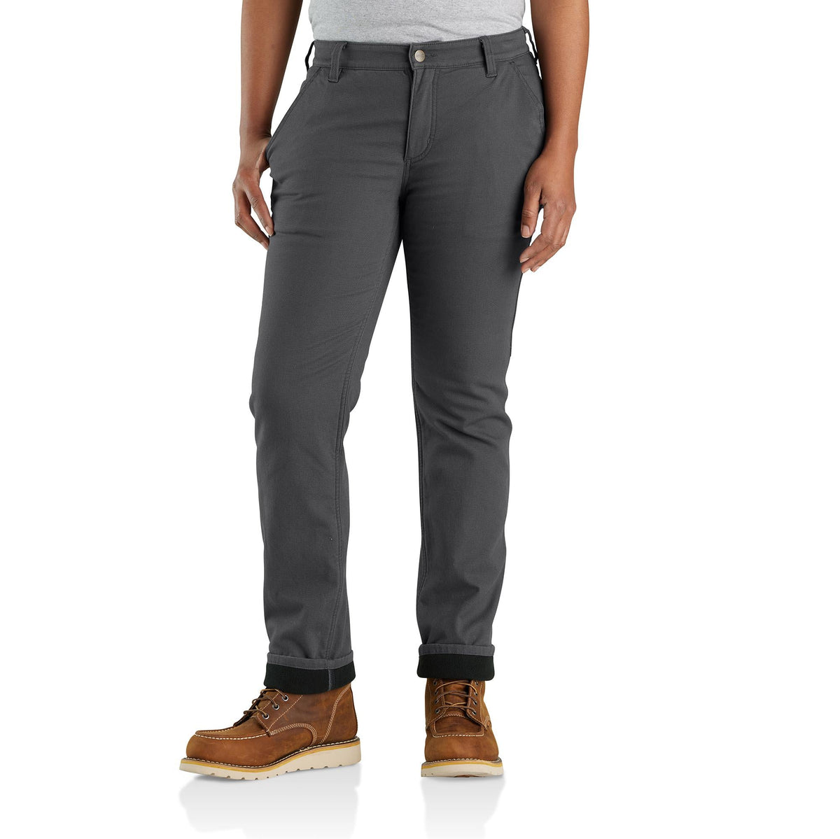 Carhartt Women's Rugged Flex® Relaxed Fit Canvas Fleece Lined Pant Pants Carhartt Shadow 0 Reg