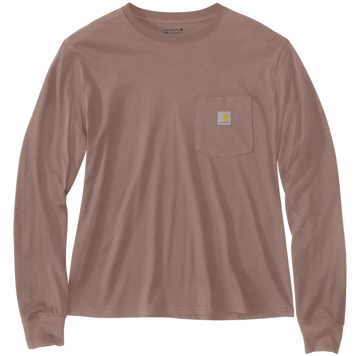 Carhartt Women's Tencel Loose Fit Lightweight Crewneck Pocket Long Sleeve T-Shirt Long Sleeve T-Shirts Carhartt Soft Sepia 2XL Reg