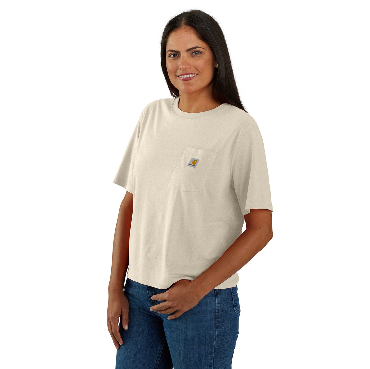 Carhartt Women's Tencel™ Loose Fit Lightweight Short Sleeve Crewneck T-Shirt T-Shirts Carhartt Oat Milk Heather 2XL Reg