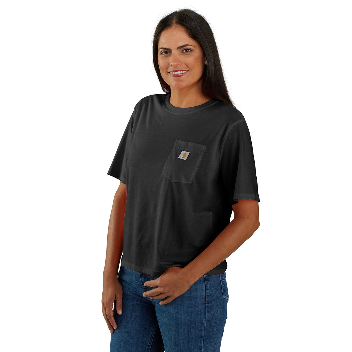Carhartt Women's Tencel™ Loose Fit Lightweight Short Sleeve Crewneck T-Shirt T-Shirts Carhartt Black 2XL Reg