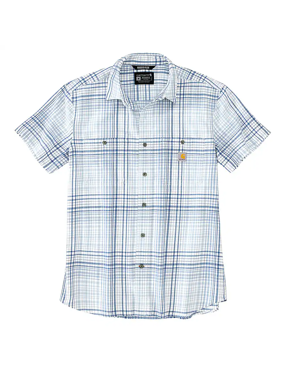 Carhartt Men's Rugged Flex Lightweight Button-Up Short Sleeve Plaid Shirt - Work World - Workwear, Work Boots, Safety Gear