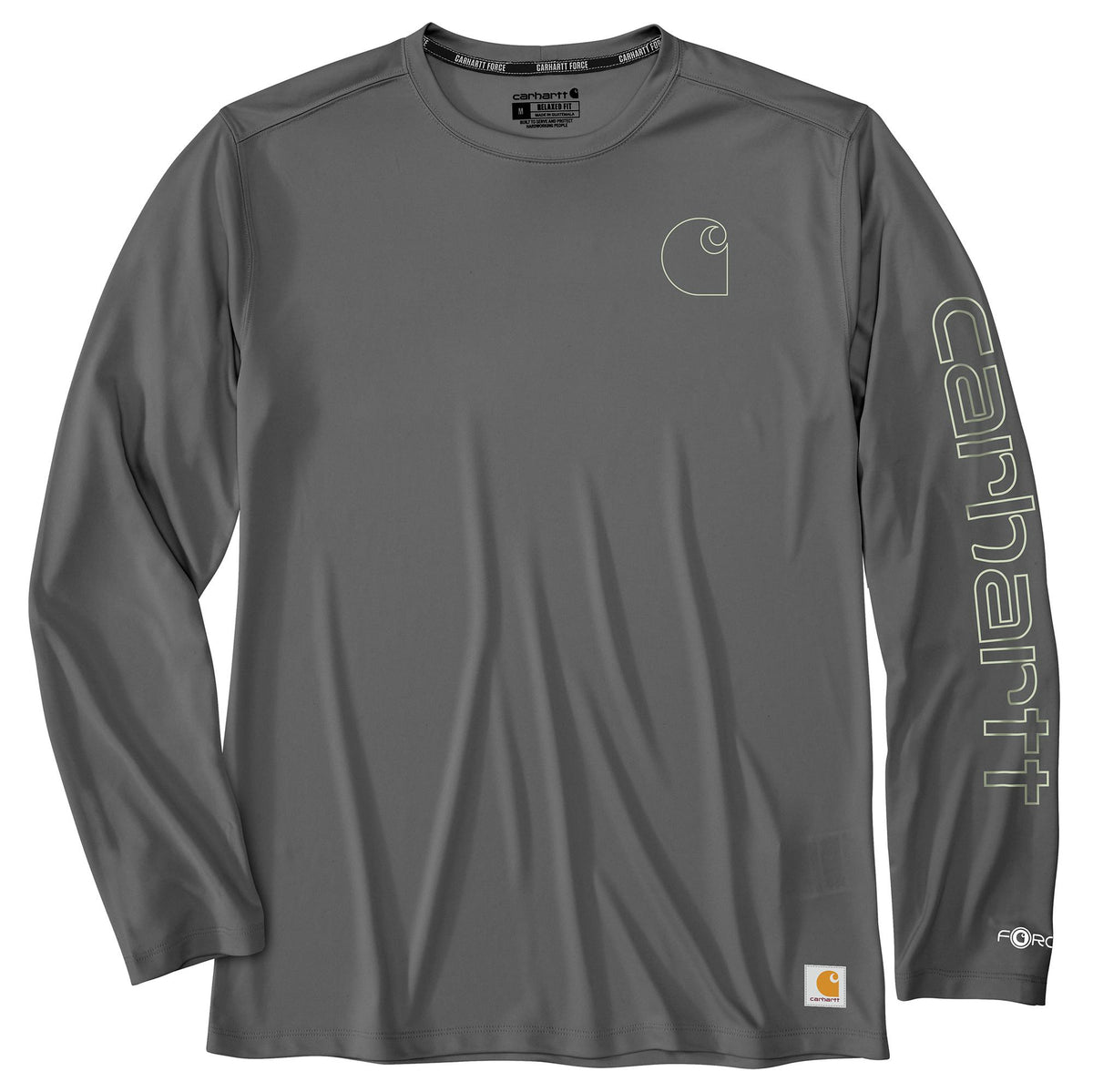 Carhartt Men's Force Sun Defender Lightweight Long Sleeve Logo T-Shirt Long Sleeve T-Shirts Carhartt