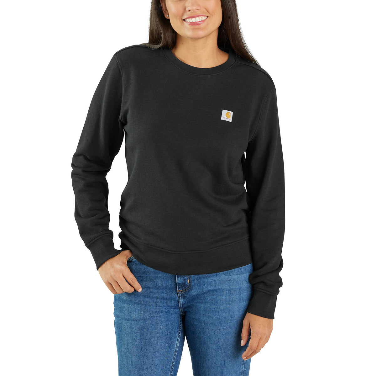 Carhartt Women's Relaxed Fit French Terry Crewneck Sweatshirt Sweatshirts & Hoodies Carhartt Black 2XL Reg