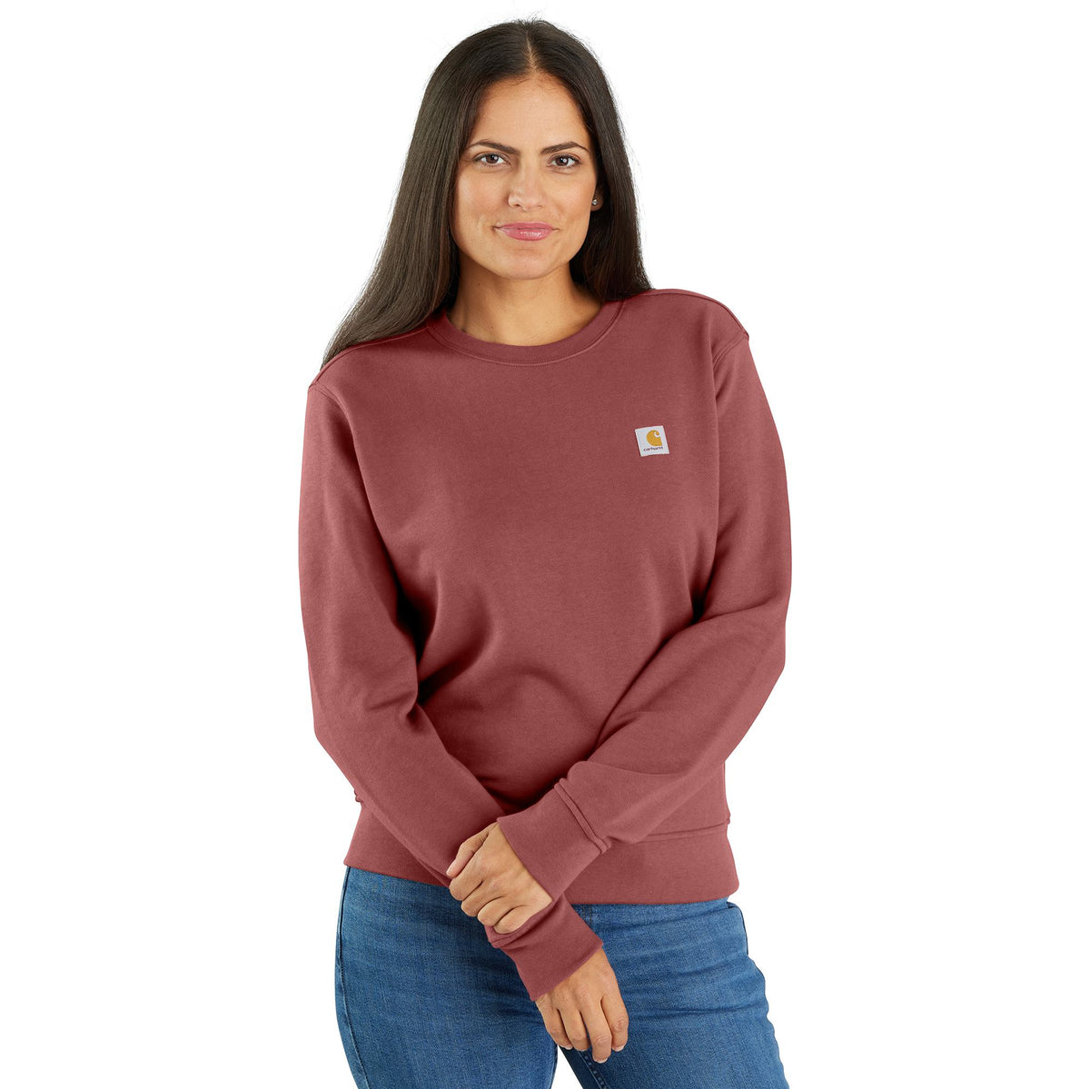 Carhartt Women's Relaxed Fit French Terry Crewneck Sweatshirt Sweatshirts & Hoodies Carhartt Barnwood 2XL Reg