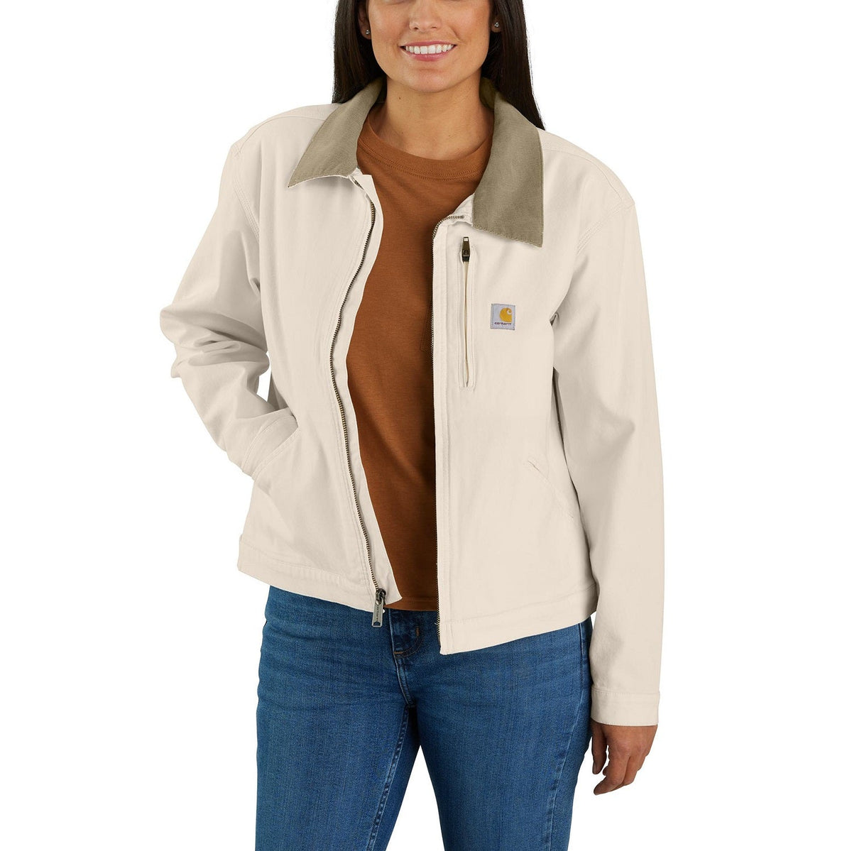 Carhartt Women's Re-Engineered Rugged Flex® Loose Fit Canvas Detroit Jacket Jackets & Coats Carhartt Natural M Reg