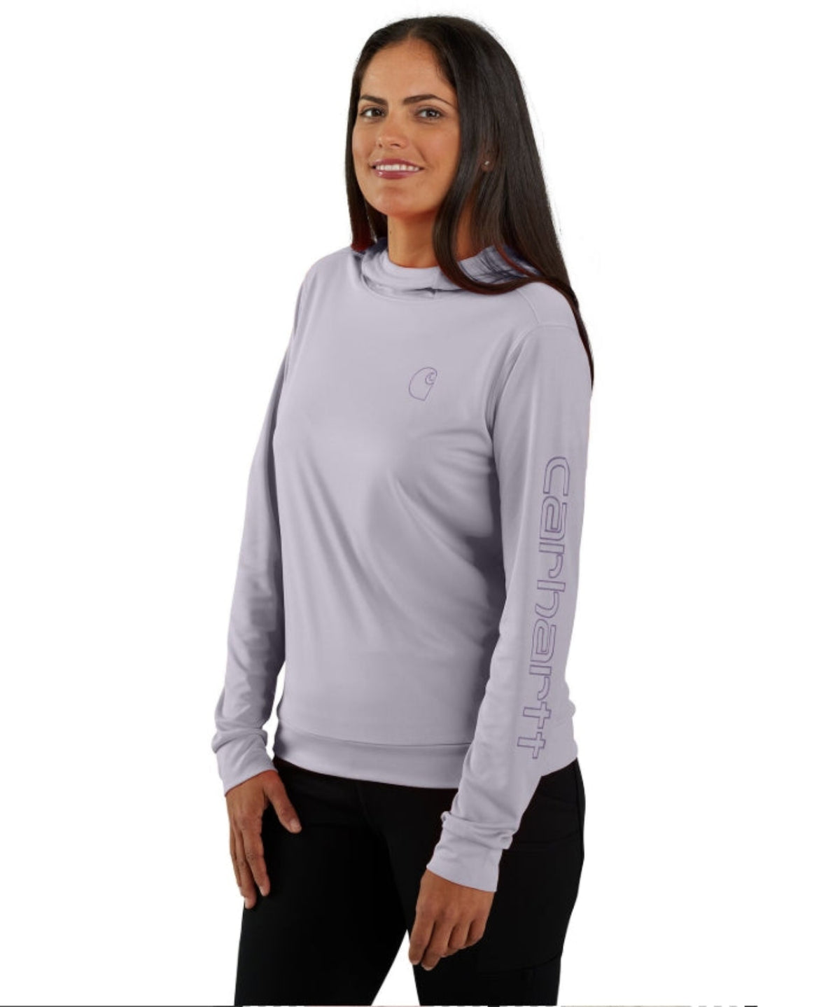 Carhartt Women&#39;s Force Sun Defender Relaxed Fit Long Sleeve Graphic Hooded T-Shirt - Work World - Workwear, Work Boots, Safety Gear