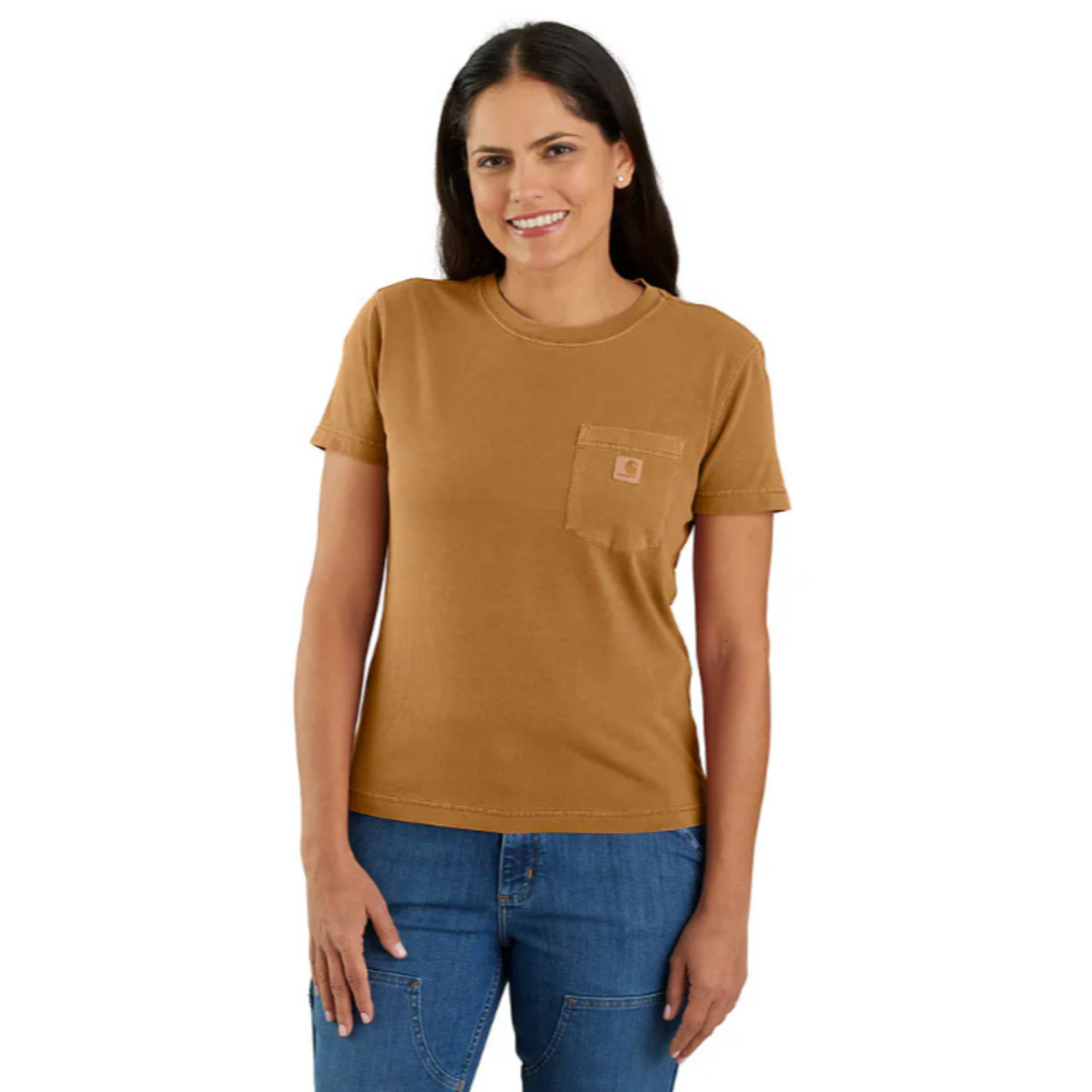 Carhartt Women's Re-Engineered Garment Dyed Pocket Short Sleeve T-Shirt T-Shirts Carhartt Carhartt Brown 2XL Reg