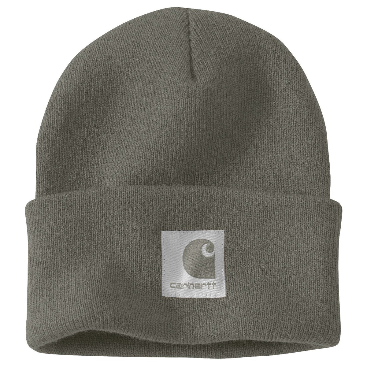 Carhartt Women's Knit Satin-Lined Logo Patch Beanie Hats & Caps Carhartt Dusty Olive OS