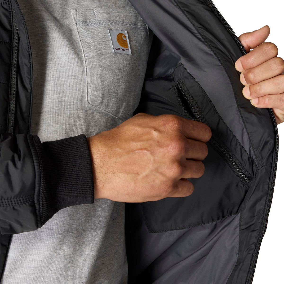 Carhartt Men's Rain Defender Relaxed Fit Lightweight Insulated Hooded Jacket
