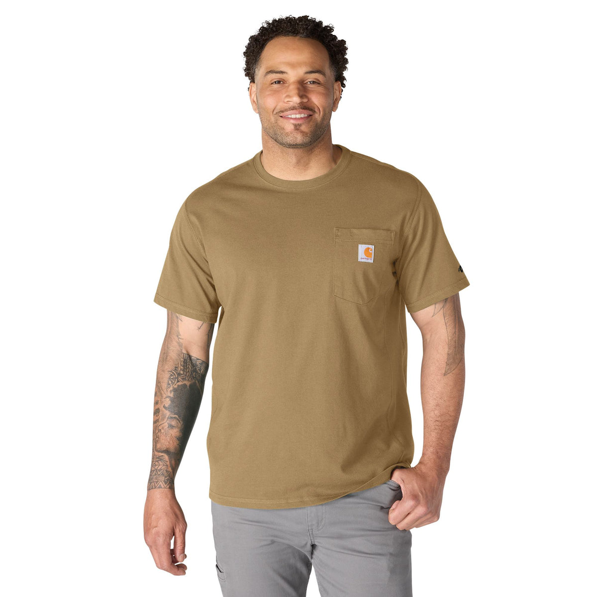 Carhartt Men's Force® Relaxed Fit Midweight Short Sleeve Pocket Tee T-Shirts Carhartt Night Fatigue Heather 2XL Reg