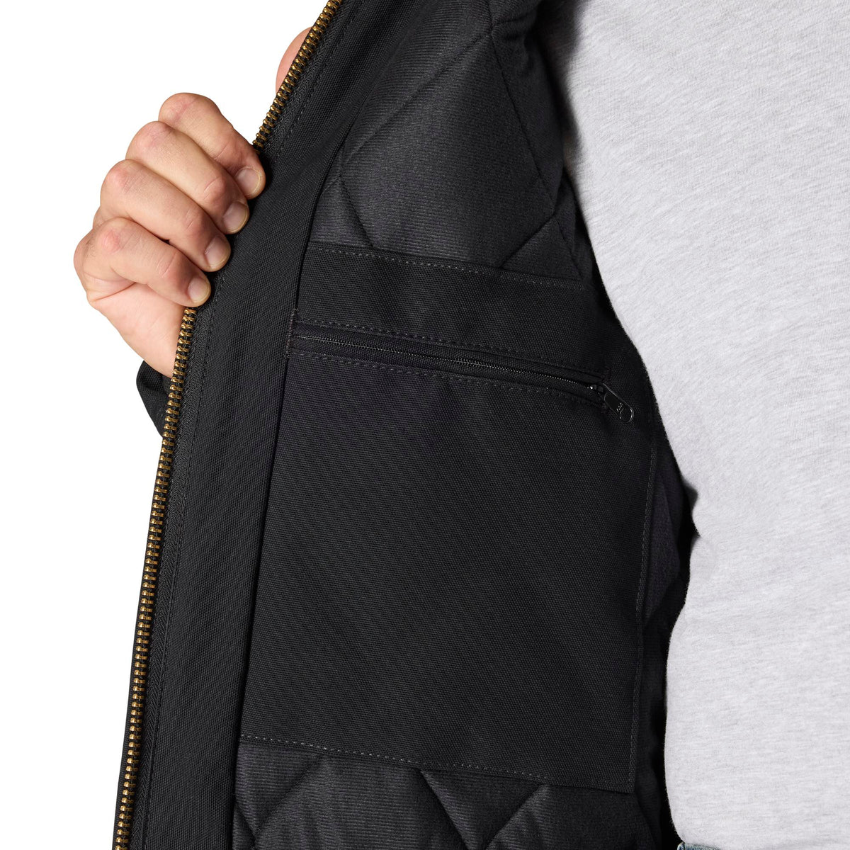 Carhartt Men's Flannel Lined Firm Duck Zip Hooded Active Jacket - Work World - Workwear, Work Boots, Safety Gear