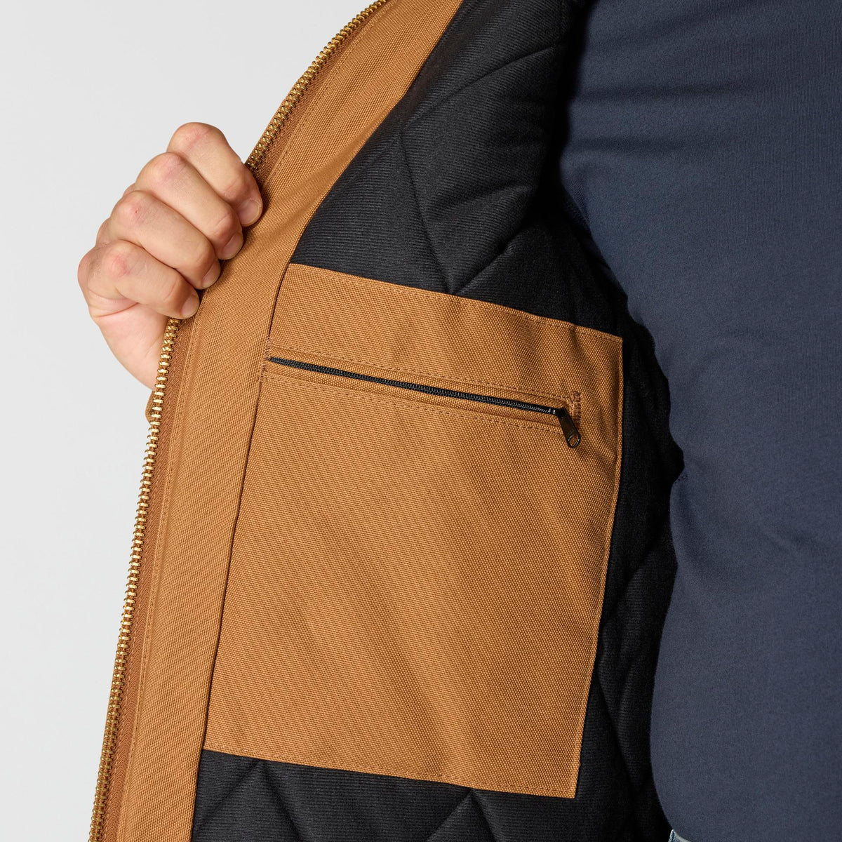 Carhartt Men's Flannel Lined Firm Duck Zip Hooded Active Jacket - Work World - Workwear, Work Boots, Safety Gear