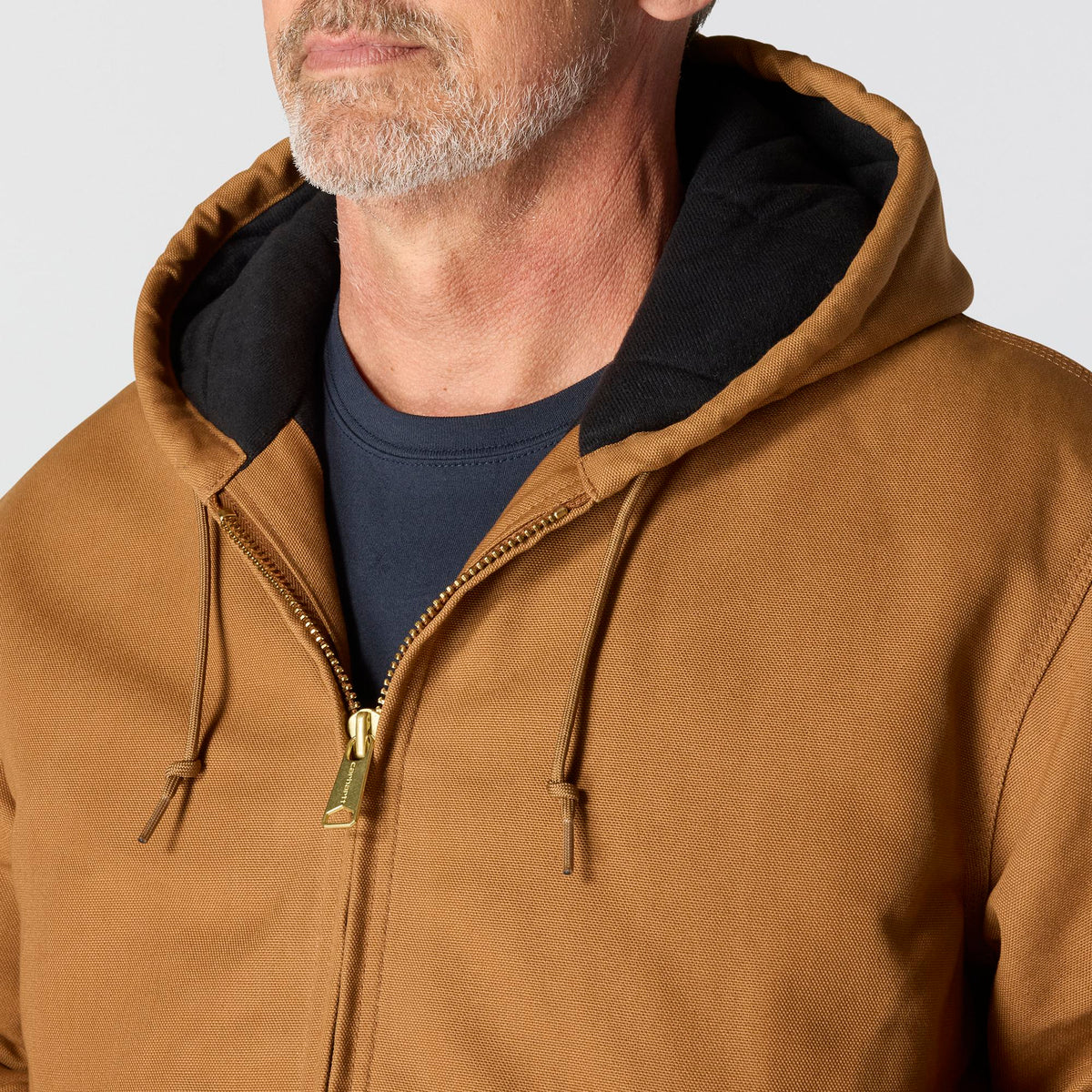 Carhartt Men's Flannel Lined Firm Duck Zip Hooded Active Jacket - Work World - Workwear, Work Boots, Safety Gear