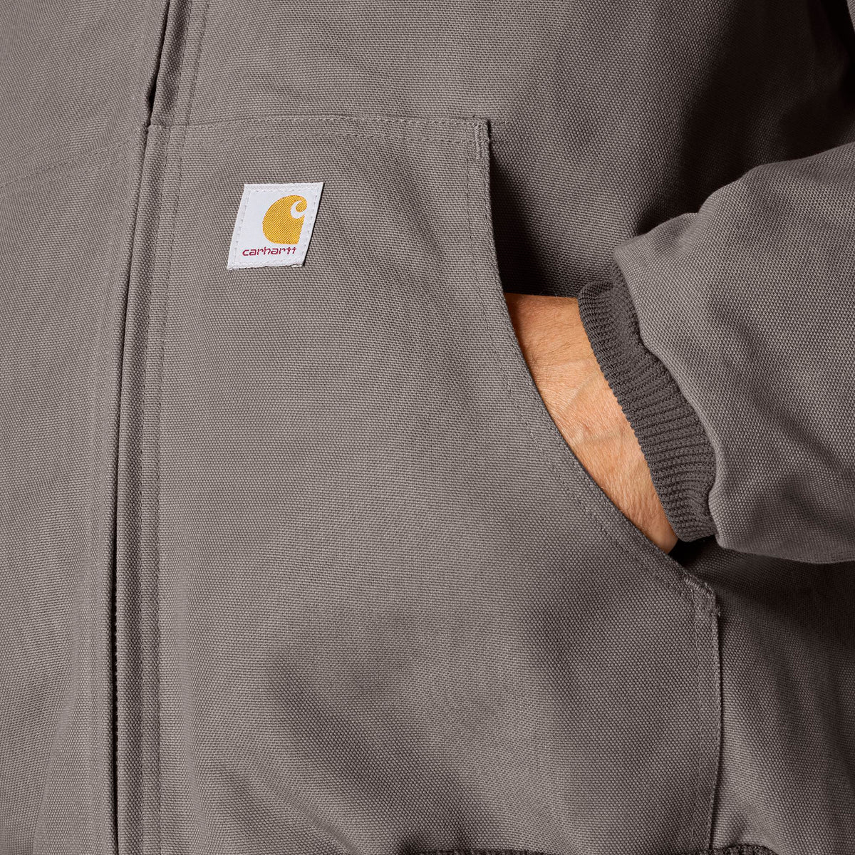 Carhartt Men's Flannel Lined Firm Duck Zip Hooded Active Jacket - Work World - Workwear, Work Boots, Safety Gear