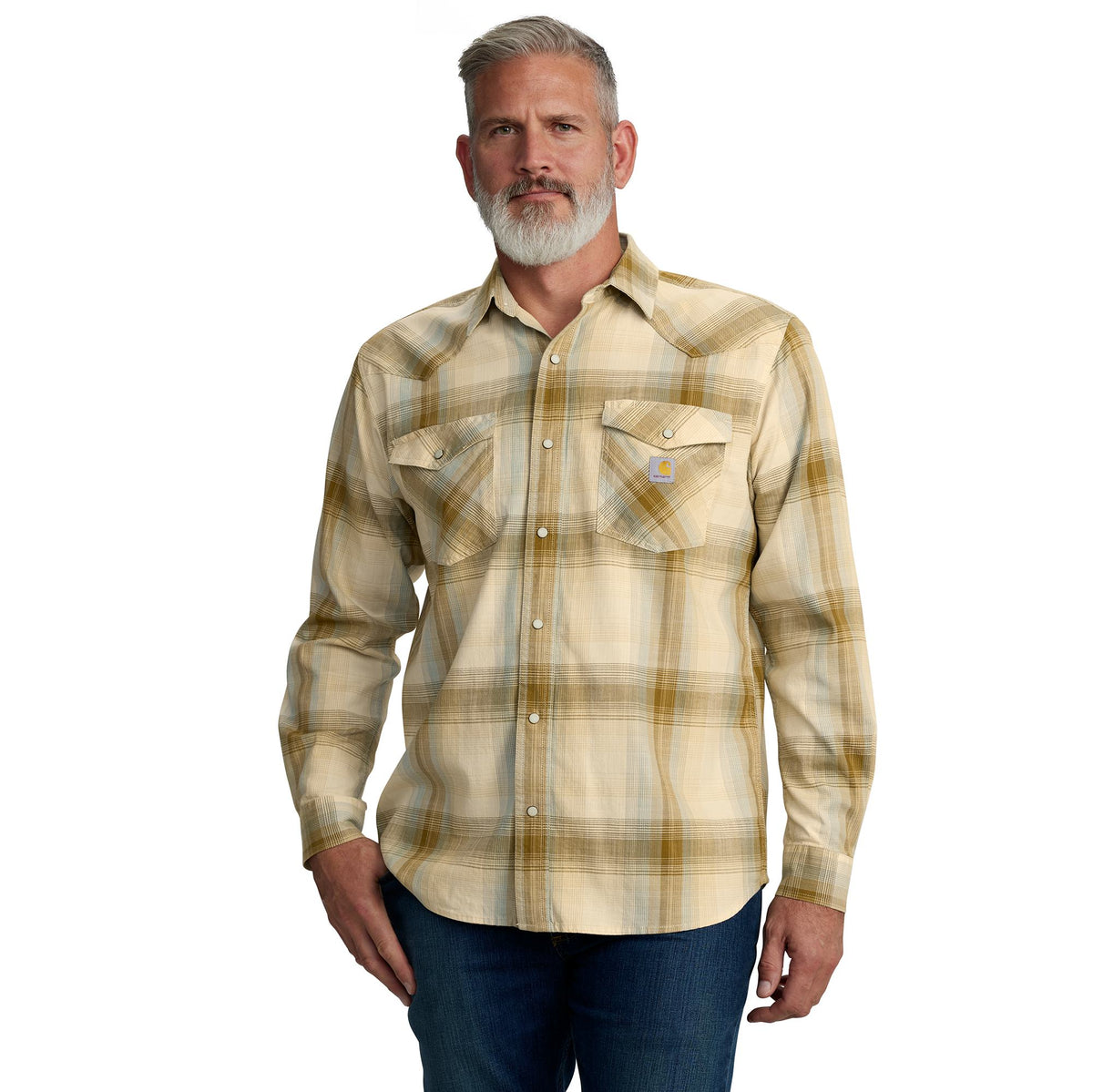 Carhartt Men's Montana Rugged Flex™ Lightweight Long Sleeve Work Shirt Work Shirts Carhartt Chalk 2XL Reg