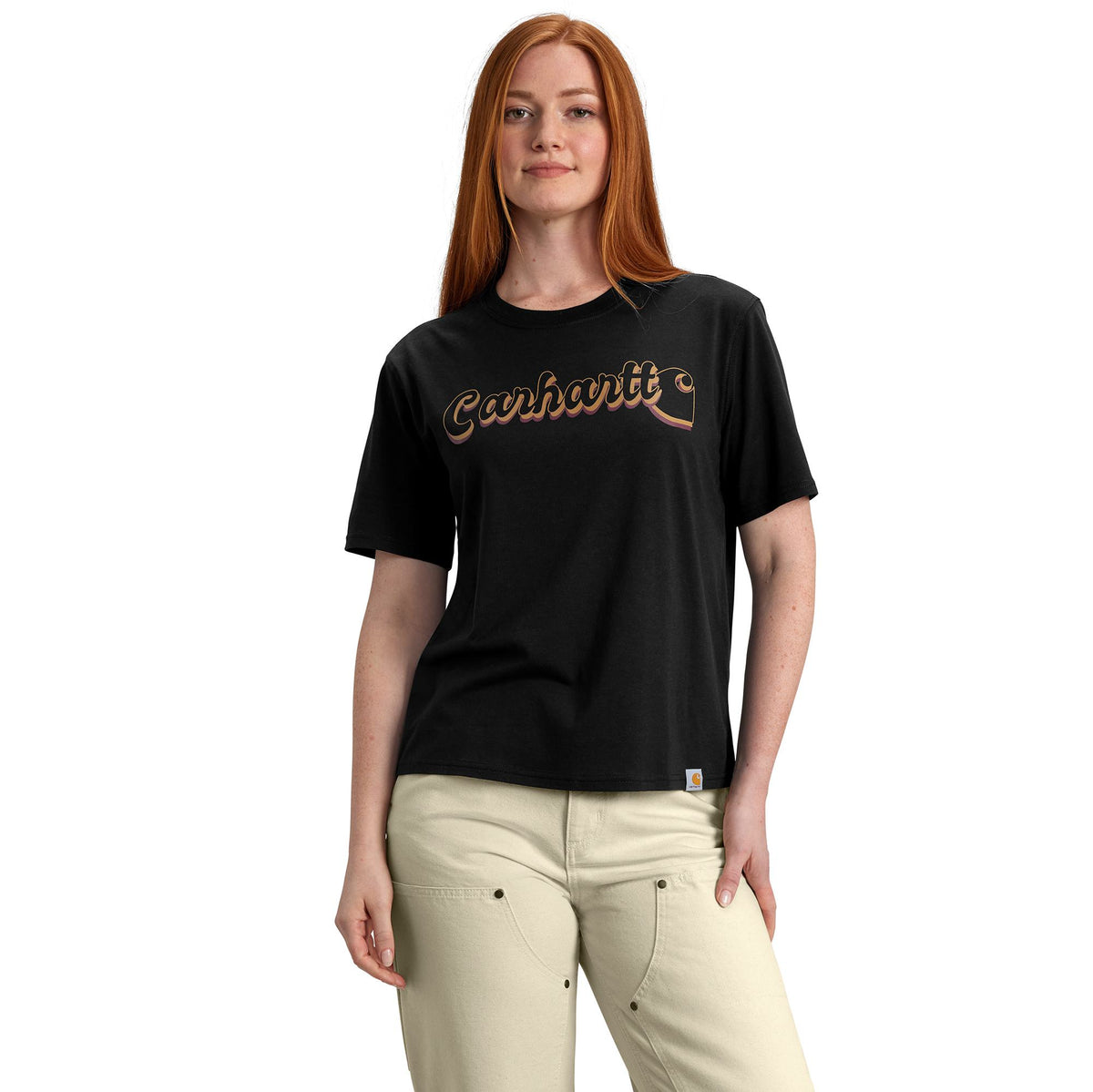 Carhartt Women&#39;s Tencel™ Script Graphic Loose Fit Short Sleeve T-Shirt - Work World - Workwear, Work Boots, Safety Gear