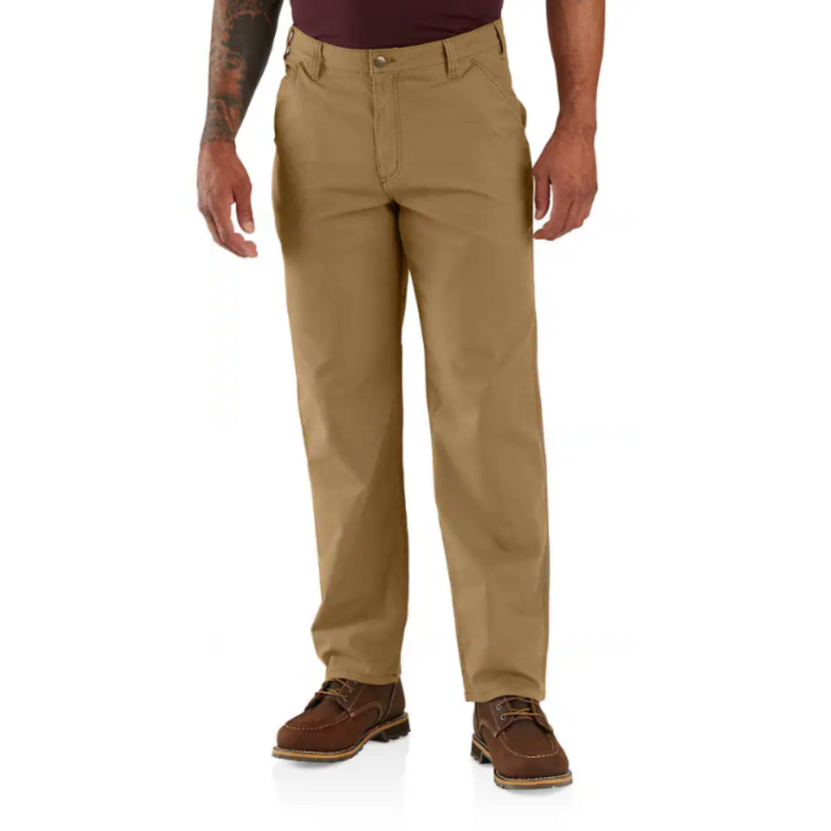 Carhartt Men's Straight Loose Fit Rigby Dungaree Pants Carhartt Hickory 30 30 Inseam