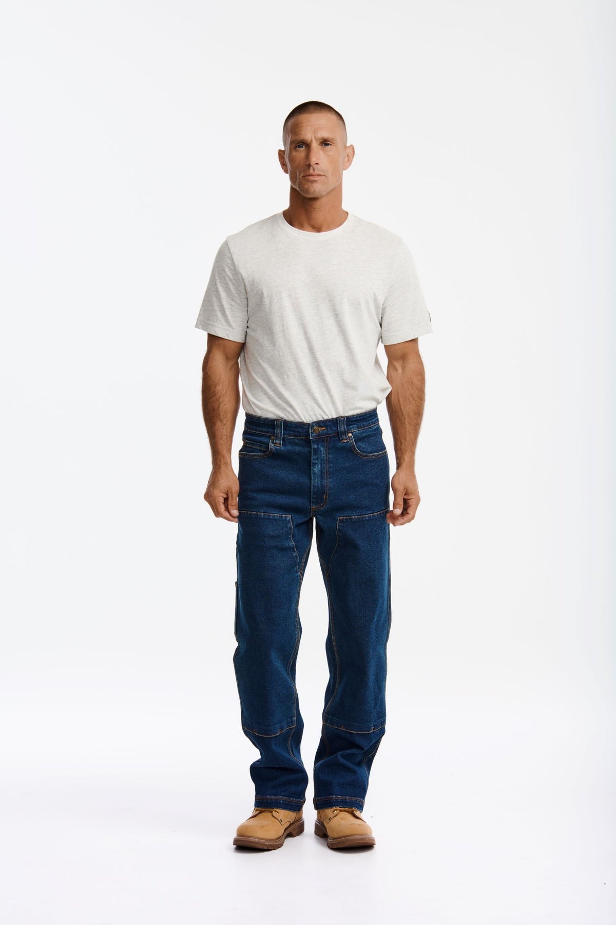 CAT Men's D3 Double Front Relaxed Fit Carpenter Jean Pants CAT Dark Stone 28 30 Inseam