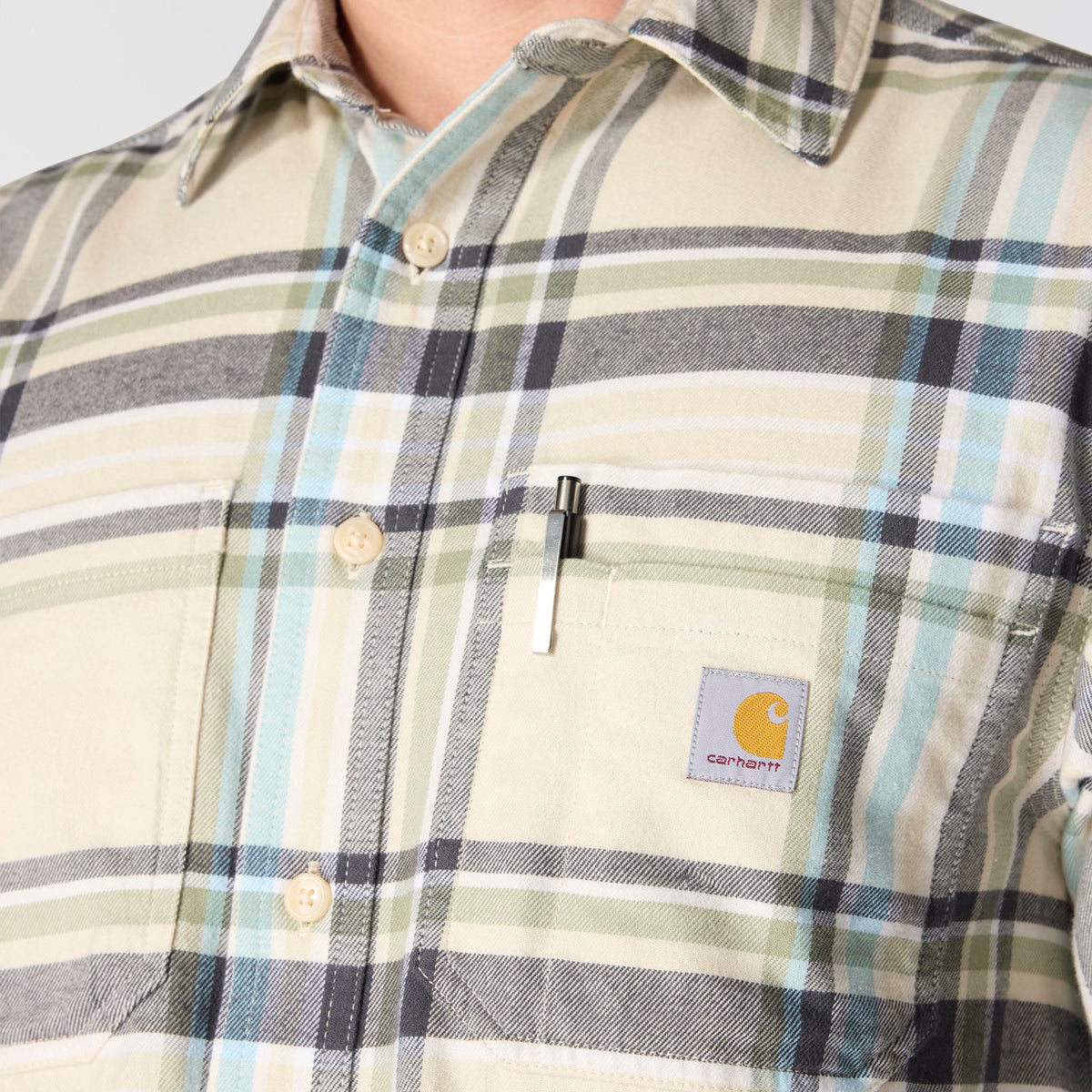 Carhartt Men's Rugged Flex™ Relaxed Fit Midweight Flannel Plaid Work Shirt Work Shirts Carhartt