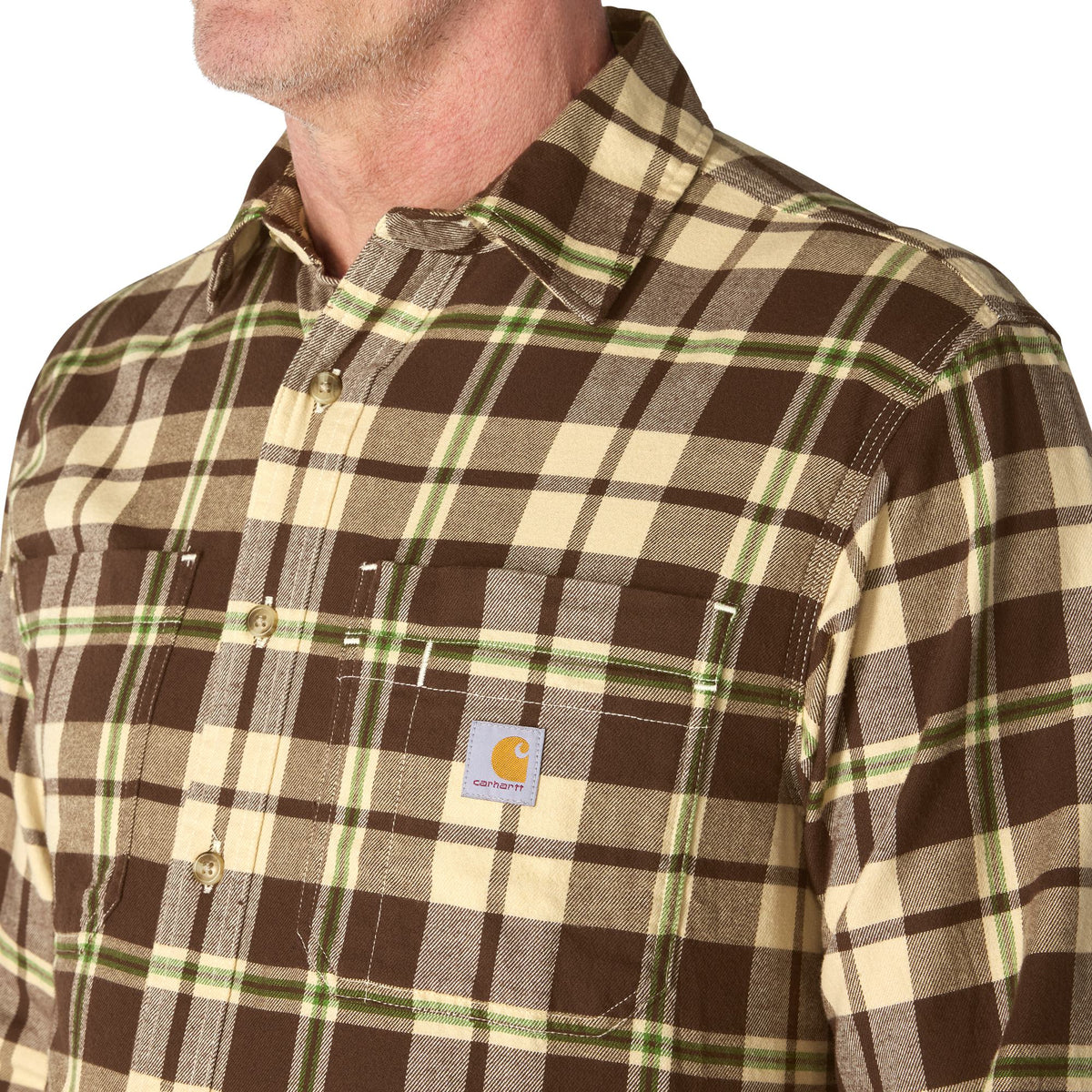 Carhartt Men's Rugged Flex™ Relaxed Fit Midweight Flannel Plaid Work Shirt Work Shirts Carhartt