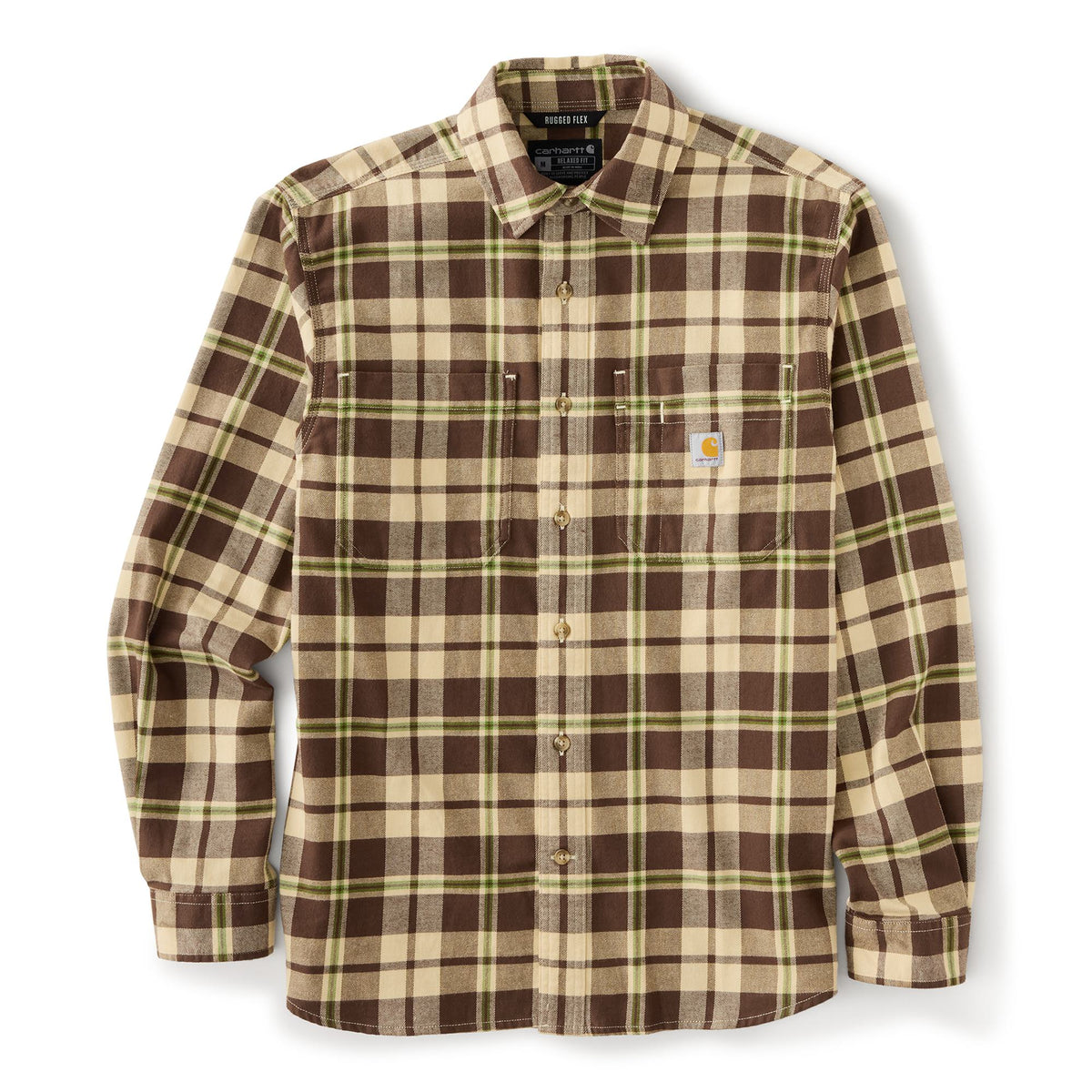 Carhartt Men's Rugged Flex™ Relaxed Fit Midweight Flannel Plaid Work Shirt Work Shirts Carhartt