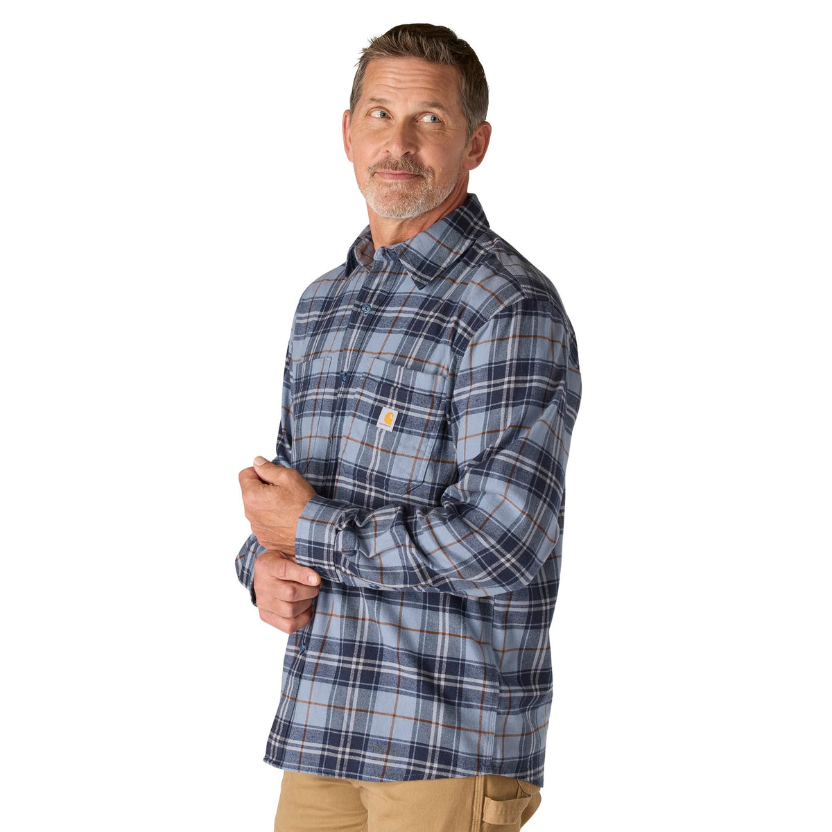 Carhartt Men's Rugged Flex™ Relaxed Fit Midweight Flannel Plaid Work Shirt Work Shirts Carhartt