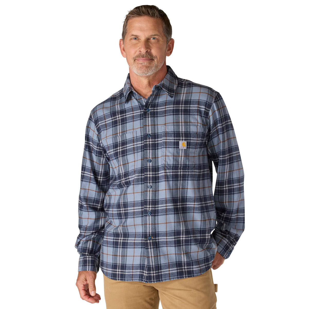 Carhartt Men's Rugged Flex™ Relaxed Fit Midweight Flannel Plaid Work Shirt Work Shirts Carhartt