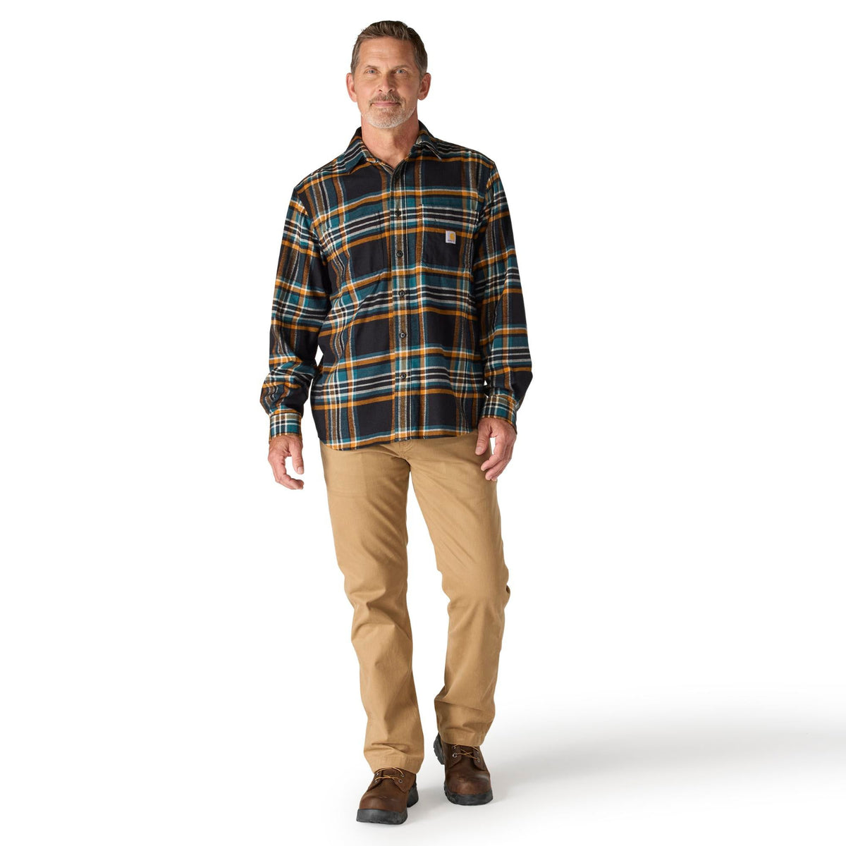 Carhartt Men&#39;s Rugged Flex™ Relaxed Fit Midweight Flannel Plaid Work Shirt