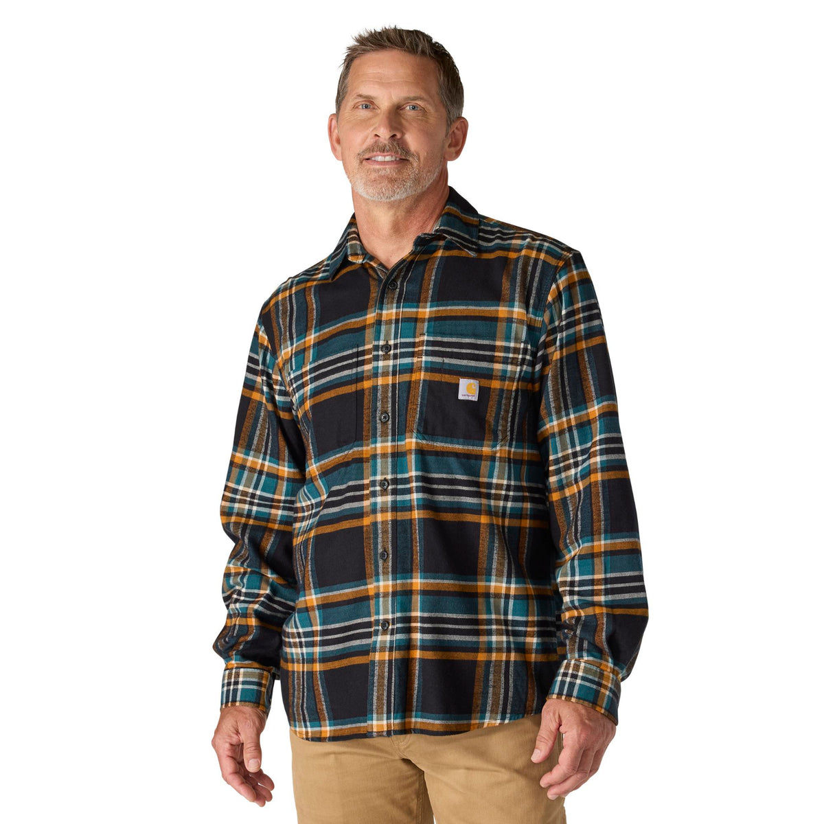 Carhartt Men&#39;s Rugged Flex™ Relaxed Fit Midweight Flannel Plaid Work Shirt