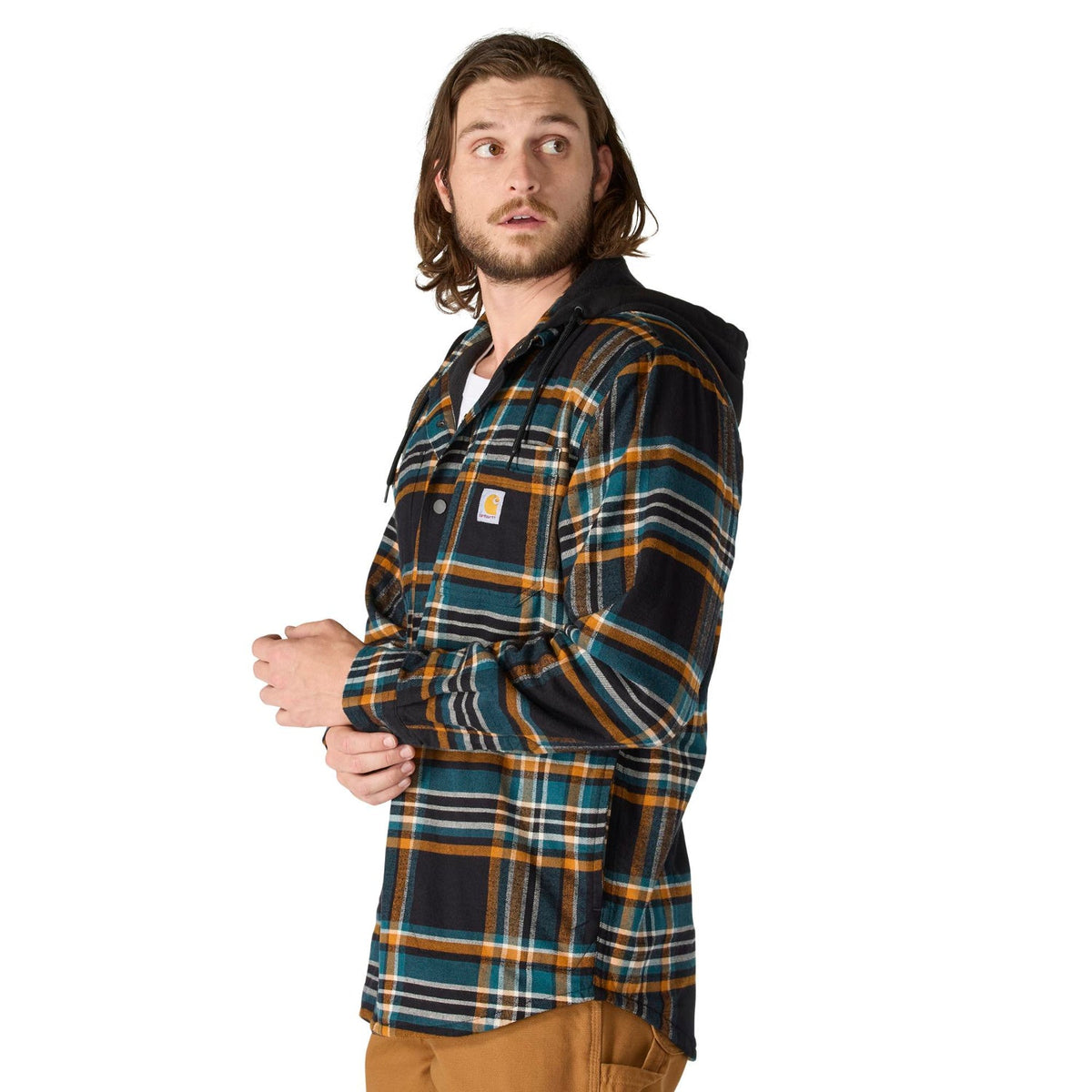 Carhartt Men's Rugged Flex Fleece Lined Long Sleeve Flannel Shirt Jac Long Sleeve T-Shirts Carhartt