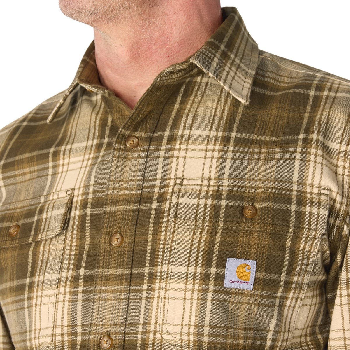 Carhartt Men's Loose Fit Heavyweight Long Sleeve Flannel Plaid Work Shirt Work Shirts Carhartt