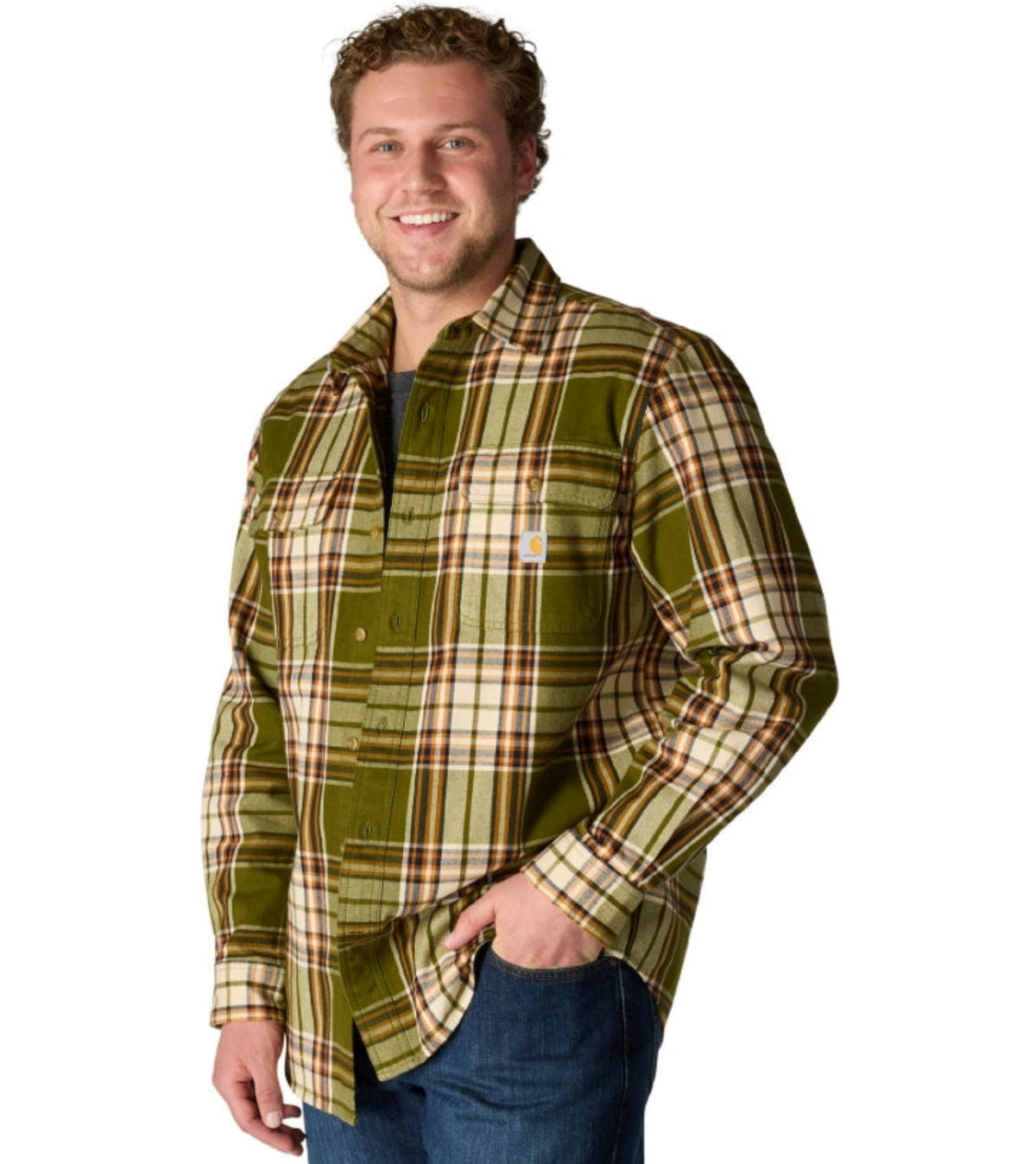 Carhartt Men's Loose Fit Heavyweight Long Sleeve Flannel Plaid Work Shirt Work Shirts Carhartt