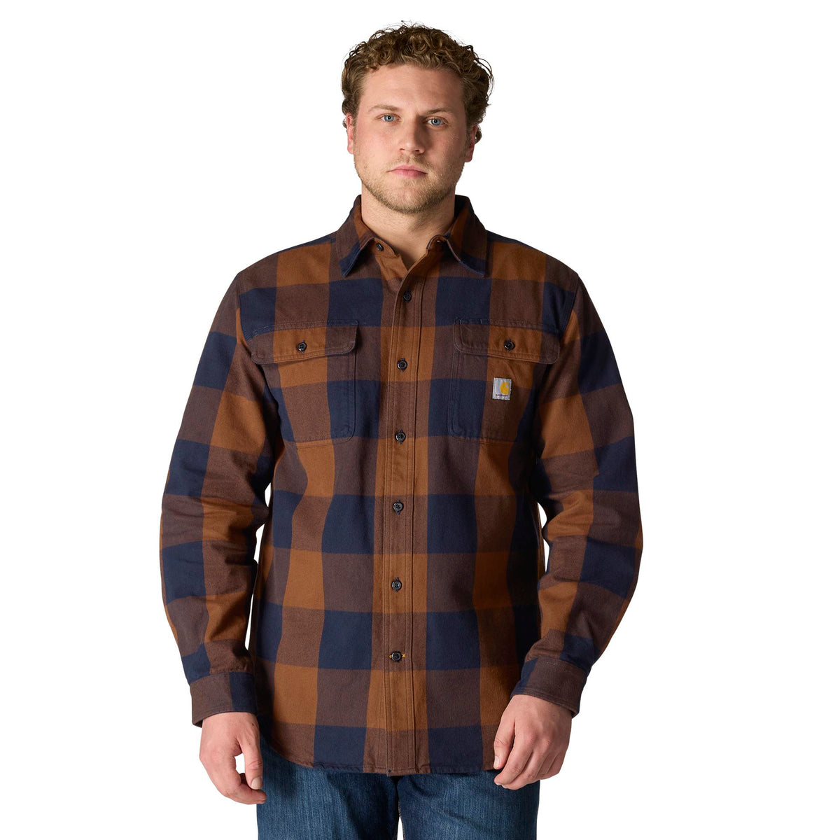 Carhartt Men's Loose Fit Heavyweight Long Sleeve Flannel Plaid Work Shirt Work Shirts Carhartt