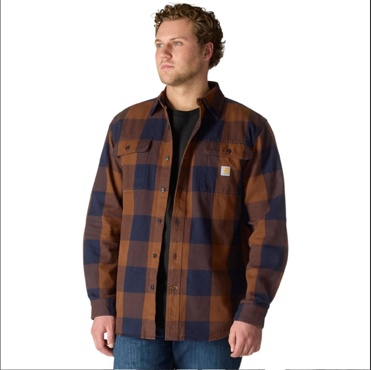 Carhartt Men's Loose Fit Heavyweight Long Sleeve Flannel Plaid Work Shirt Work Shirts Carhartt