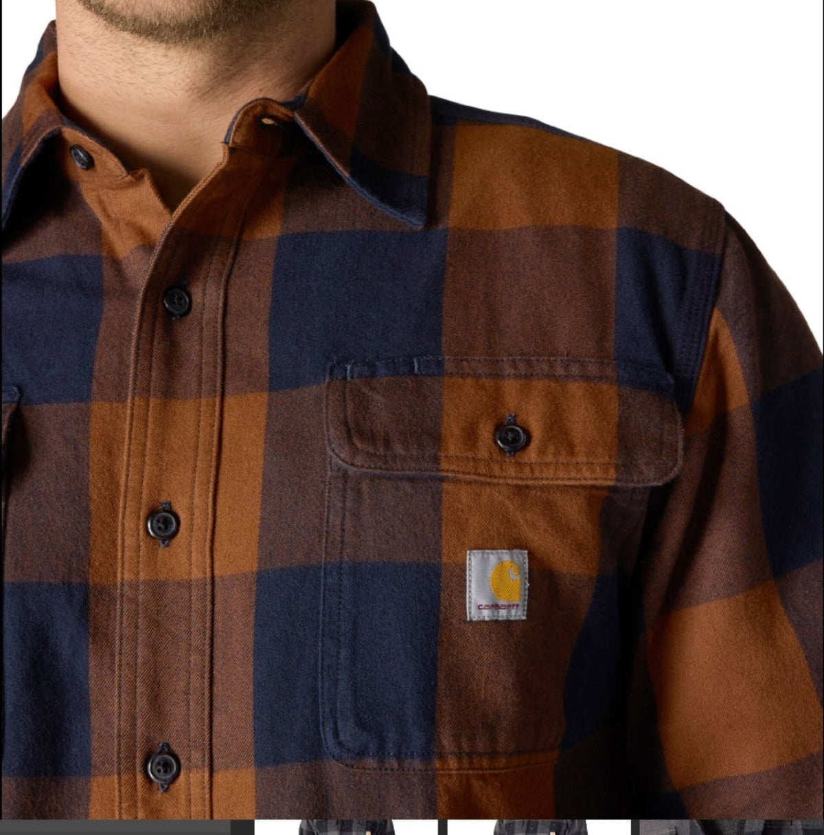 Carhartt Men's Loose Fit Heavyweight Long Sleeve Flannel Plaid Work Shirt Work Shirts Carhartt