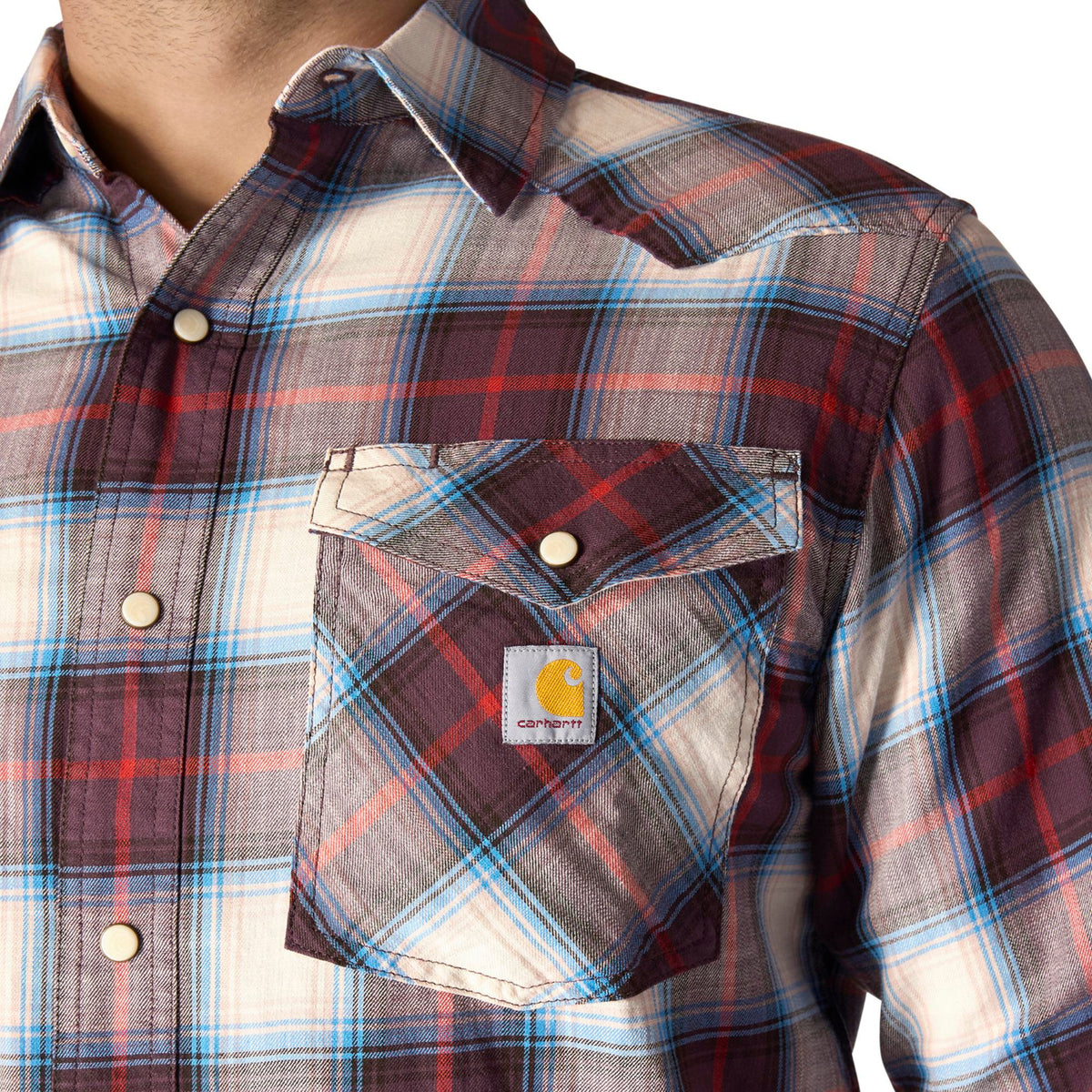 Carhartt Men&#39;s Montana Relaxed Fit Lightweight Snap-Front Long Sleeve Plaid Shirt - Work World - Workwear, Work Boots, Safety Gear