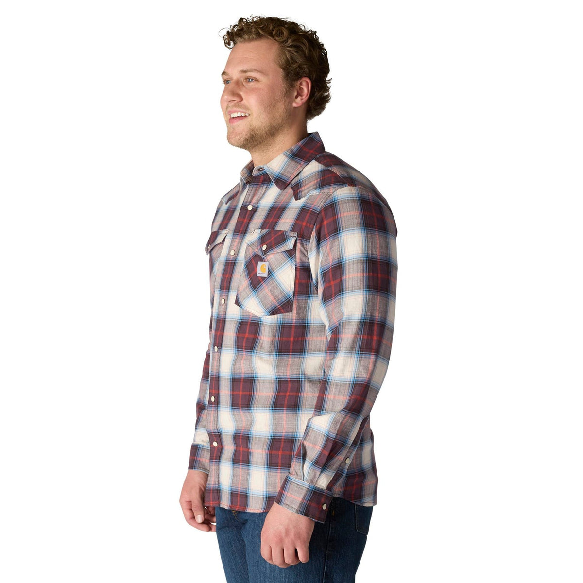 Carhartt Men's Montana Relaxed Fit Lightweight Snap-Front Long Sleeve Plaid Shirt Work Shirts Carhartt